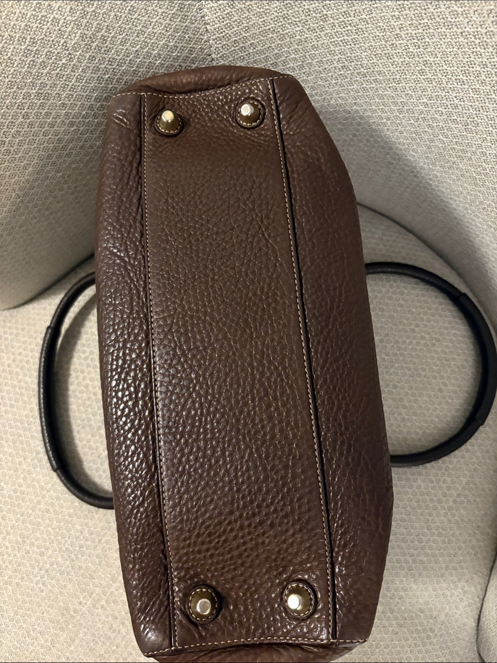 Coach Brown Leather Tote Handbag with Gold Hardware - Picture 5 of 10